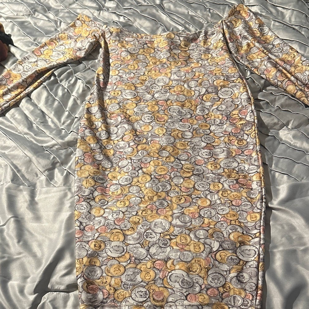 Chic Off-Shoulder Flip a Coin Dress